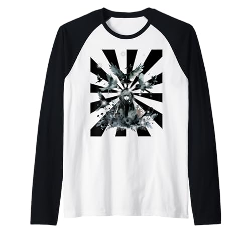 Retro Vögel Mädchen Kinder Raben Märchen Märchenfigur Raglan von Niedliche Tiere für Kinder