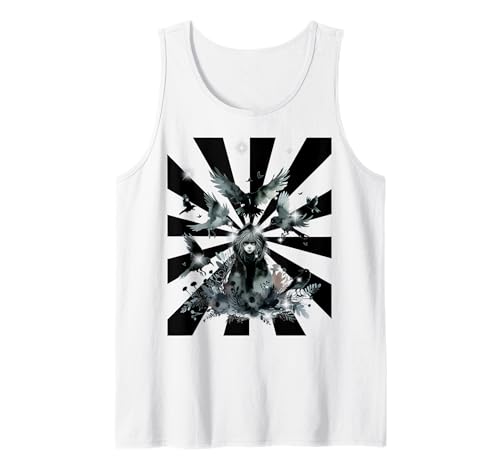 Retro Vögel Mädchen Kinder Raben Märchen Märchenfigur Tank Top von Niedliche Tiere für Kinder