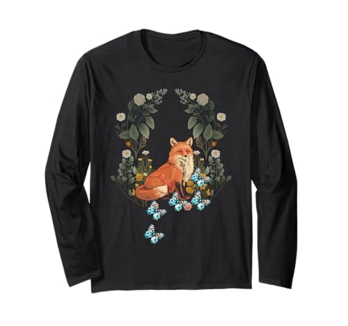 Schmetterlinge Natur Fuchs Füchse Sommer Blumen Blume Kinder Langarmshirt von Niedliche Tiere für Kinder