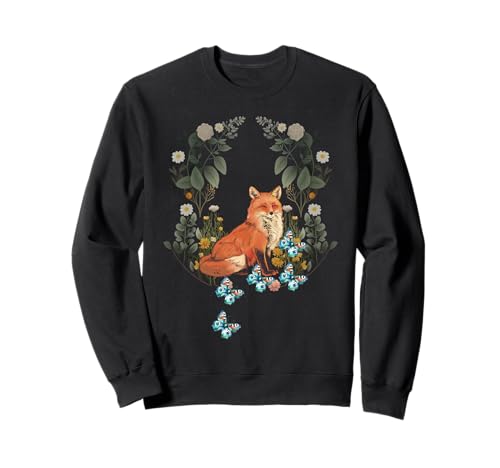 Schmetterlinge Natur Fuchs Füchse Sommer Blumen Blume Kinder Sweatshirt von Niedliche Tiere für Kinder