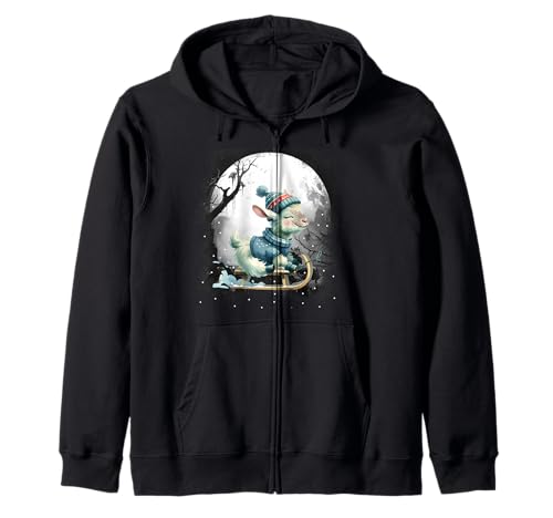 Wintersport Schlitten Ziege Kinder Mädchen Jungen Tirol Kapuzenjacke von Niedliche Tiere für Kinder