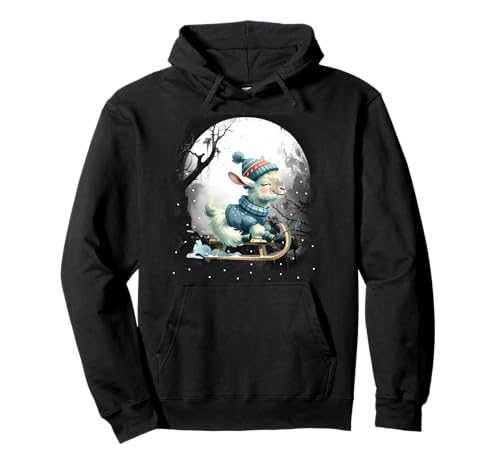 Wintersport Schlitten Ziege Kinder Mädchen Jungen Tirol Pullover Hoodie von Niedliche Tiere für Kinder