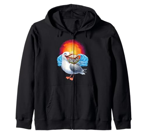 maritim Möwen Sonnenuntergang Meer Kind Mädchen Jungen Kapuzenjacke von Niedliche Tiere für Kinder