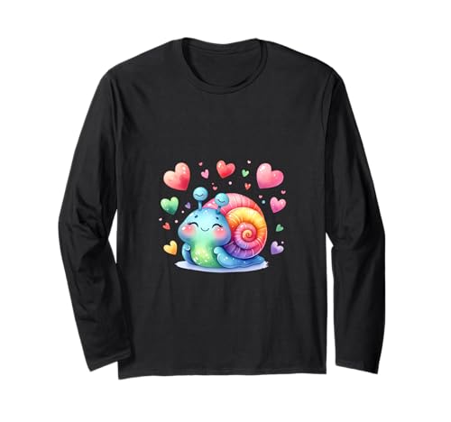 süße Schnecke niedliche Schnecke Kinder Teenie Mädchen Herz Langarmshirt von Niedliche Tiere für Kinder