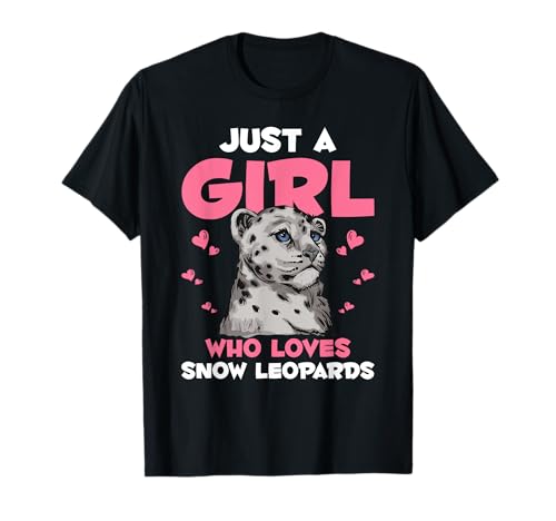 Mädchen Schneeleopard Kätzchen Katze T-Shirt von Niedliche Tiere und Schneeleoparden Kunst