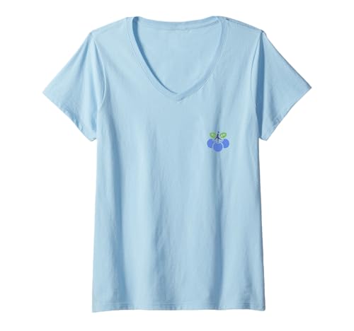 Damen Humor Blaubeeren Frucht minimalistische einfache Blaubeere T-Shirt mit V-Ausschnitt Damen Humor Blaubeeren Frucht minimalistische einfache Blaubeere T-Shirt mit V-Ausschnitt von Niedliche minimalistische einfache Blaubeere