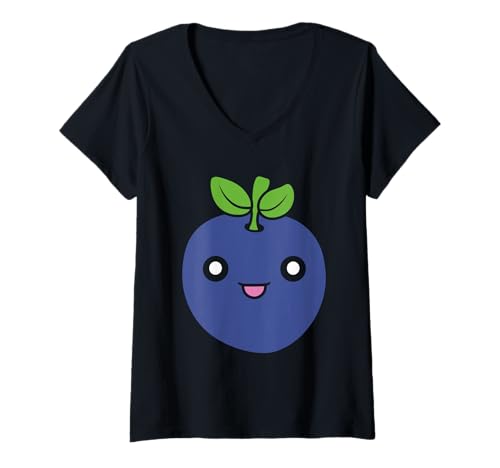 Damen Humor Blueberries Cute Fruit Minimalist Simple Blueberry T-Shirt mit V-Ausschnitt Damen Humor Blueberries Cute Fruit Minimalist Simple Blueberry T-Shirt mit V-Ausschnitt von Cute Minimalist simple funnny fruit Blueberry