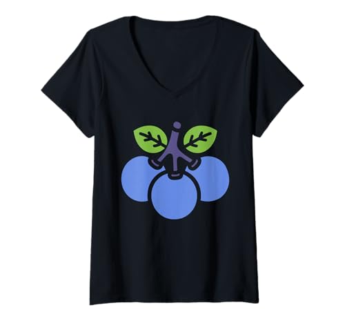 Damen Humor Blaubeeren Frucht minimalistische einfache Blaubeere T-Shirt mit V-Ausschnitt Damen Humor Blaubeeren Frucht minimalistische einfache Blaubeere T-Shirt mit V-Ausschnitt von Niedliche minimalistische einfache Blaubeere
