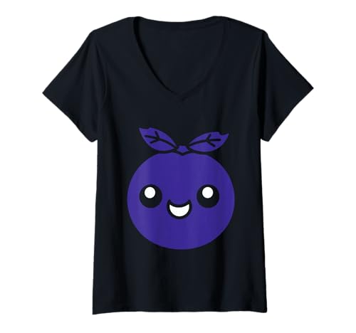 Damen Humor Blueberries Cute Fruit Minimalist Simple Blueberry T-Shirt mit V-Ausschnitt Damen Humor Blueberries Cute Fruit Minimalist Simple Blueberry T-Shirt mit V-Ausschnitt von Cute Minimalist simple funnny fruit Blueberry