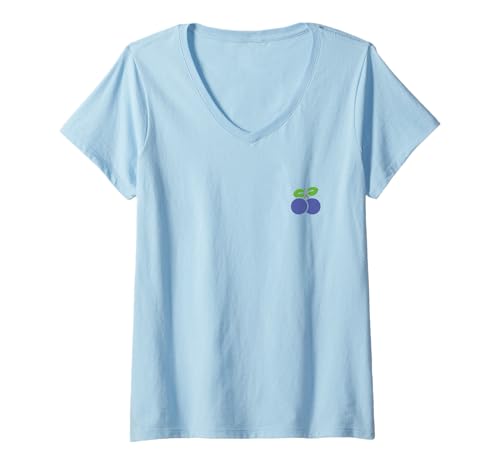 Damen Humor Blaubeeren Frucht minimalistische einfache Blaubeere T-Shirt mit V-Ausschnitt Damen Humor Blaubeeren Frucht minimalistische einfache Blaubeere T-Shirt mit V-Ausschnitt von Niedliche minimalistische einfache Blaubeere