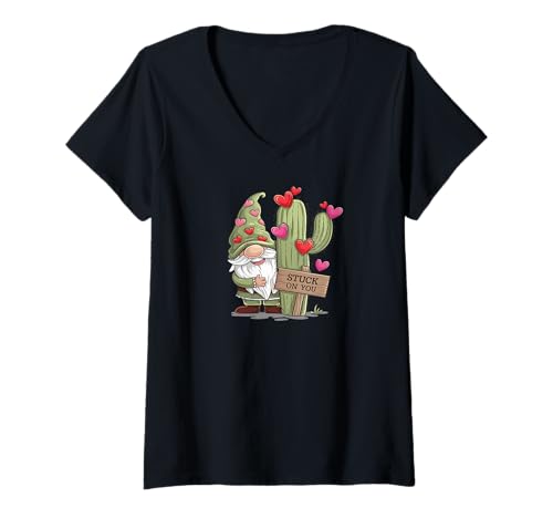 Damen Valentinstag niedliches Design, lustige Zwerge T-Shirt mit V-Ausschnitt Damen Valentinstag niedliches Design, lustige Zwerge T-Shirt mit V-Ausschnitt von Niedliche und freche