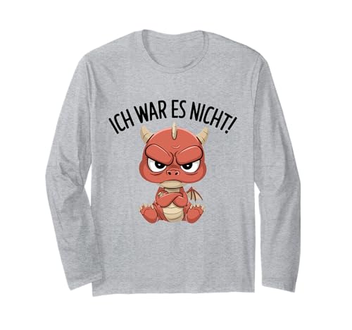 Ich War Es Nicht Adorable Baby Dragon Humor Langarmshirt von Niedlicher Baby-Drache Cartoon Humorvoller Spruch