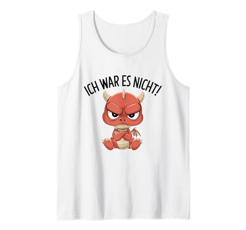 Ich War Es Nicht Adorable Baby Dragon Humor Tank Top von Niedlicher Baby-Drache Cartoon Humorvoller Spruch