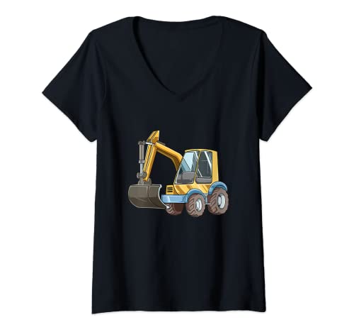 Damen Bagger - Bauleiter | Baustelle T-Shirt mit V-Ausschnitt Damen Bagger - Bauleiter | Baustelle T-Shirt mit V-Ausschnitt von Niedlicher Bagger Baustelle Geschenk