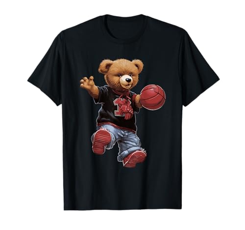Niedlicher Teddybär, der Basketball spielt, für Männer und Frauen T-Shirt von Niedlicher Teddybär beim Basketballspielen