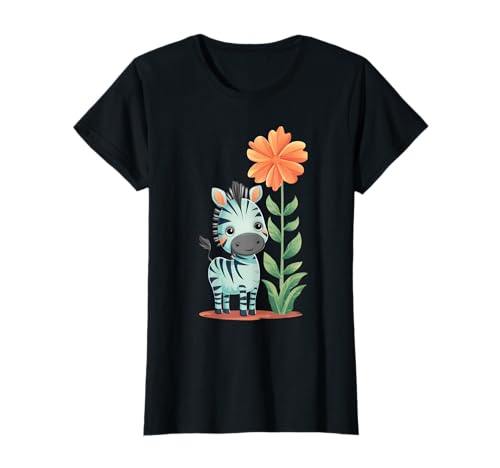 süßes Zebra mit Blumen mädchen T-Shirt süßes Zebra mit Blumen mädchen T-Shirt von Niedliches Zebra geschenk
