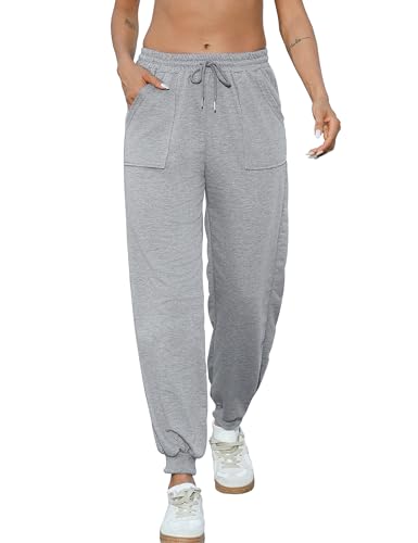 Nieery Jogginghose Damen Lang High Waist Sporthose Trainingshose Sweathose Frauen Freizeithosen mit Elastischem Bund und Tasche von Nieery