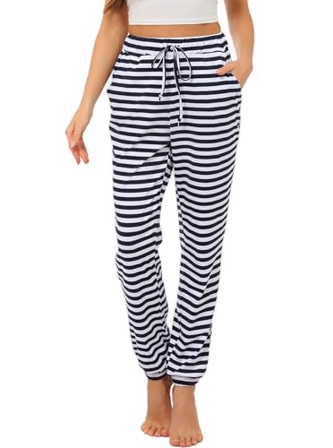 Nieery Pyjamahose Damen Baumwolle Schlafanzughose Lang Jogginghose Sporthose Sweatpants Freizeithose Hausanzug Nachtwäsche von Nieery