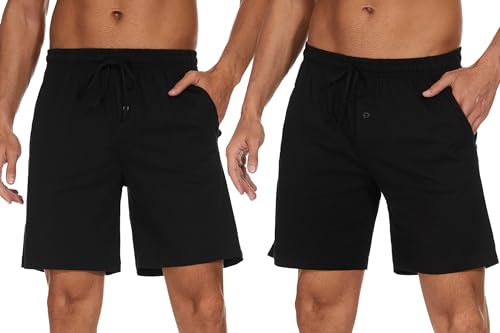 Nieery Schlafanzughose Herren kurz Schlafshorts Männer mit 3 Taschen Schlafanzughosen für Herren Kurze Schlafanzughose Herren Pyjamahose kurz mit Karomuster von Nieery