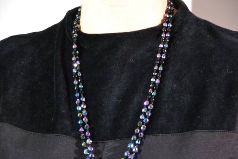 Necklace Made Of Faceted Glass Beads in Rainbow Colours, Vintage von NiemalsOhne