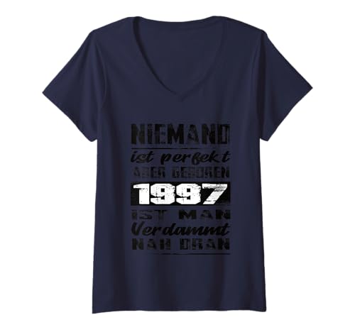 Damen Niemand Ist Perfekt Aber Geboren 1997 Jahrgang Geboren 1997 T-Shirt mit V-Ausschnitt von Niemand Ist Perfekt Aber Geboren 1997