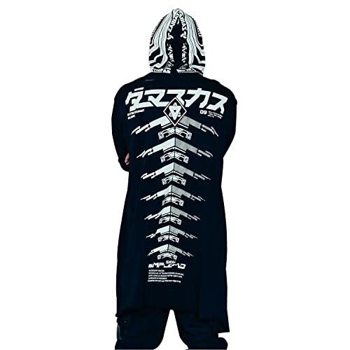 Niepce Inc Graphic Cyberpunk Herren-Kapuzenpullover mit Reißverschluss, Weiss/opulenter Garten, Small von Niepce Inc
