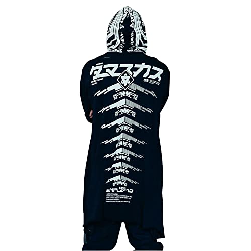 Niepce Inc Graphic Cyberpunk Zip Up Herren Mode Hoodies Sweatshirts, Weiß, XXX-Large von Niepce Inc