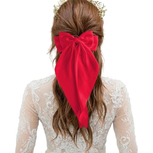 Niesel Haarspangen mit Schleife für Damen, Satin, große Haarspangen mit langem Schwanz, große Haarstyling-Klemmen für Erwachsene und Frauen, für Haar-Accessoires von Niesel