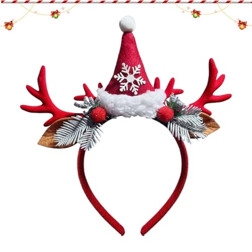 Niesel Stirnband Hirschgeweih – dekoratives Weihnachts-Haarband | Verkleidungs-Haarbänder, Weihnachts-Haarreif, Kostümzubehör für Urlaub, Cosplay von Niesel