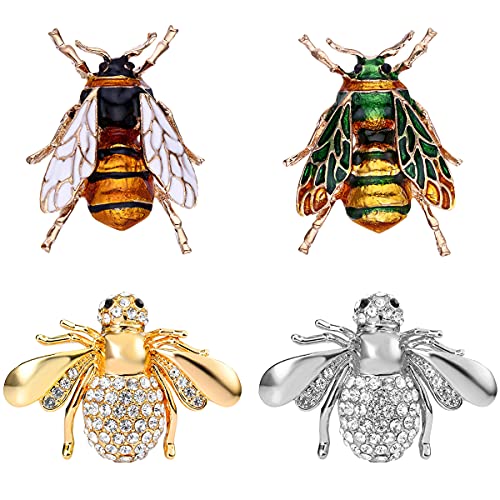 Nifocc Bienen Brosche Insekt Brosche Vintage Brosche Pin Anstecknadeln für Männer Frauen Kleid Kleidung Pullover Mantel Hüte Dekorative - 4 Stk Gold Silber Weiß Grün Nifocc Bienen Brosche Insekt Brosche Vintage Brosche Pin Anstecknadeln für Männer Frauen Kleid Kleidung Pullover Mantel Hüte Dekorative - 4 Stk Gold Silber Weiß Grün von Nifocc