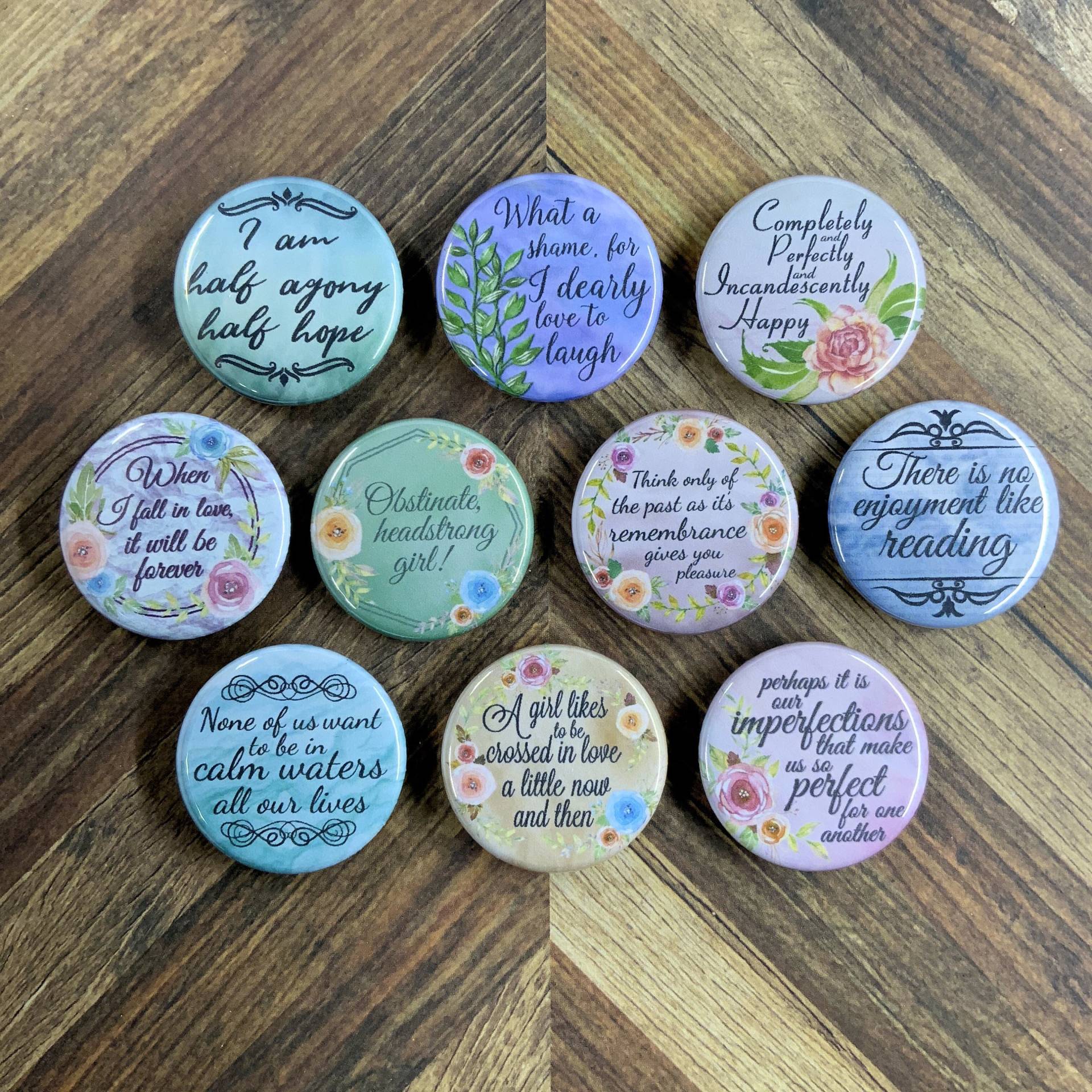 Jane Austen Geschenke - Mix & Match 3, 2 cm Button Pins Oder Magnete Jane Austen Geschenke - Mix & Match 3, 2 cm Button Pins Oder Magnete von NiftyNotablesCo