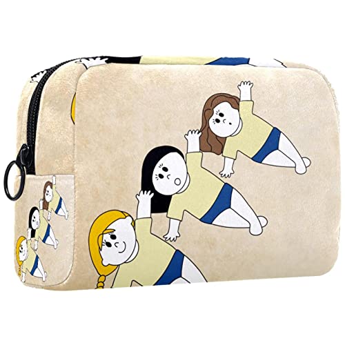 Kosmetiktasche für Frauen,kleine Make-up-Tasche für Geldbörse,3 Mädchen einerseits auf dem Boden,Reisekosmetiktasche,Make-up-Tasche von NigelMu