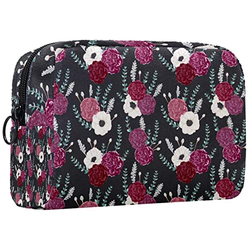 Kosmetiktasche für Frauen,kleine Make-up-Tasche für Geldbörse,Blume Mohn,Reisekosmetiktasche,Make-up-Tasche von NigelMu