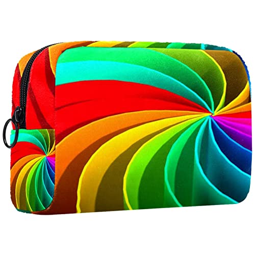 Kosmetiktasche für Frauen,kleine Make-up-Tasche für Geldbörse,Buntes Regenbogenmuster,Reisekosmetiktasche,Make-up-Tasche von NigelMu