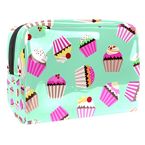 Kosmetiktasche für Frauen,kleine Make-up-Tasche für Geldbörse,Cupcake-Muster,Reisekosmetiktasche,Make-up-Tasche von NigelMu