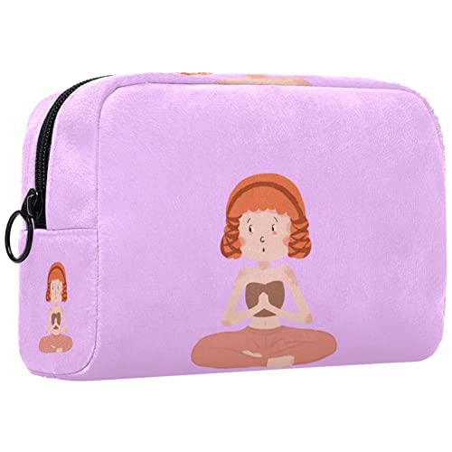 Kosmetiktasche für Frauen,kleine Make-up-Tasche für Geldbörse,EIN Mädchen sitzt in Meditation,Reisekosmetiktasche,Make-up-Tasche von NigelMu