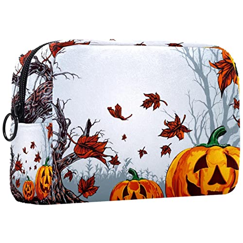 Kosmetiktasche für Frauen,kleine Make-up-Tasche für Geldbörse,Halloween-Kürbis,Reisekosmetiktasche,Make-up-Tasche von NigelMu