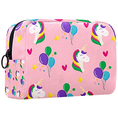 Kosmetiktasche für Frauen,kleine Make-up-Tasche für Geldbörse,Liebes-Stern-Ballon-Einhorn,Reisekosmetiktasche,Make-up-Tasche von NigelMu