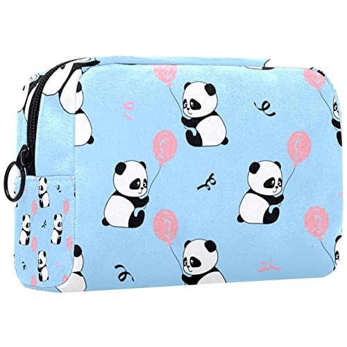 Kosmetiktasche für Frauen,kleine Make-up-Tasche für Geldbörse,Luftballons und Pandas,Reisekosmetiktasche,Make-up-Tasche von NigelMu