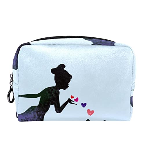 Kosmetiktasche für Frauen,kleine Make-up-Tasche für Geldbörse,Mädchen- und Hundemuster,Reisekosmetiktasche,Make-up-Tasche von NigelMu