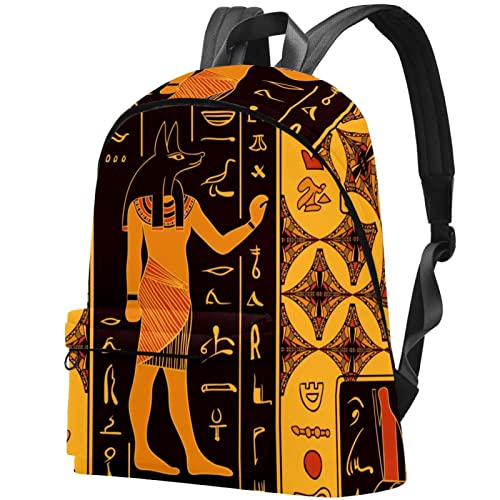 NigelMu Rucksack für das College,Reiserucksack für Damen und Herren,Canvas-Rucksack,Antike ägyptische Retro Drucken von NigelMu