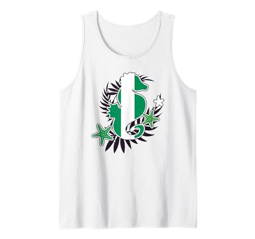 Patriotische Nigeria Cute Seepferdchen nigerianische Flagge Kinder Mädchen Tank Top Patriotische Nigeria Cute Seepferdchen nigerianische Flagge Kinder Mädchen Tank Top von Nigerian Nigeria Flag Designs