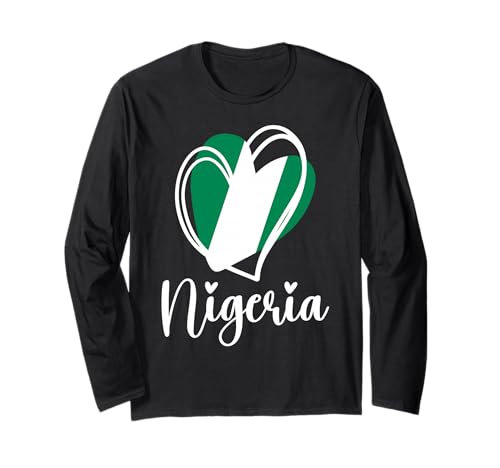 Patriotische nigerianische Flagge Nigeria Niedliches Herz Kinder Mädchen Langarmshirt Patriotische nigerianische Flagge Nigeria Niedliches Herz Kinder Mädchen Langarmshirt von Nigerian Nigeria Flag Designs