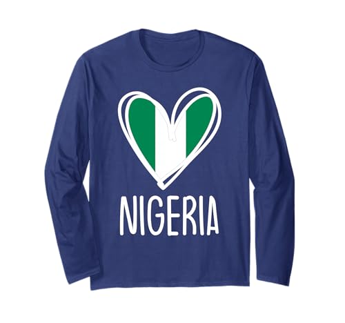 Patriotische nigerianische Flagge für Kinder Langarmshirt von Nigerian Nigeria Flag Designs