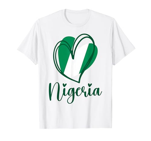 Patriotische nigerianische Flagge in Herzform für Kinder und Mädchen T-Shirt Patriotische nigerianische Flagge in Herzform für Kinder und Mädchen T-Shirt von Nigerian Nigeria Flag Designs