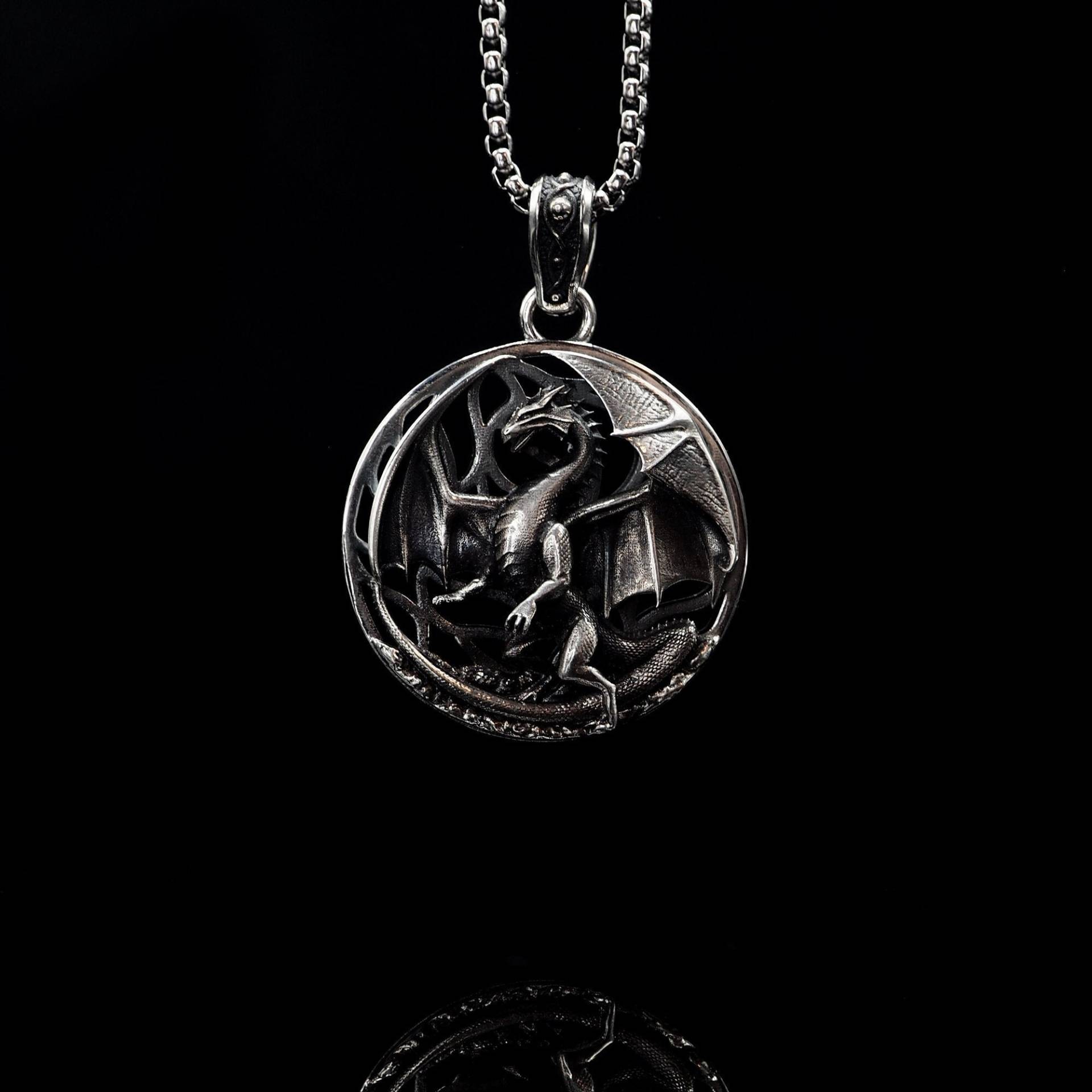 Drache Anhänger Sterling Silber Schmuck Herren Wikinger von NightMelody