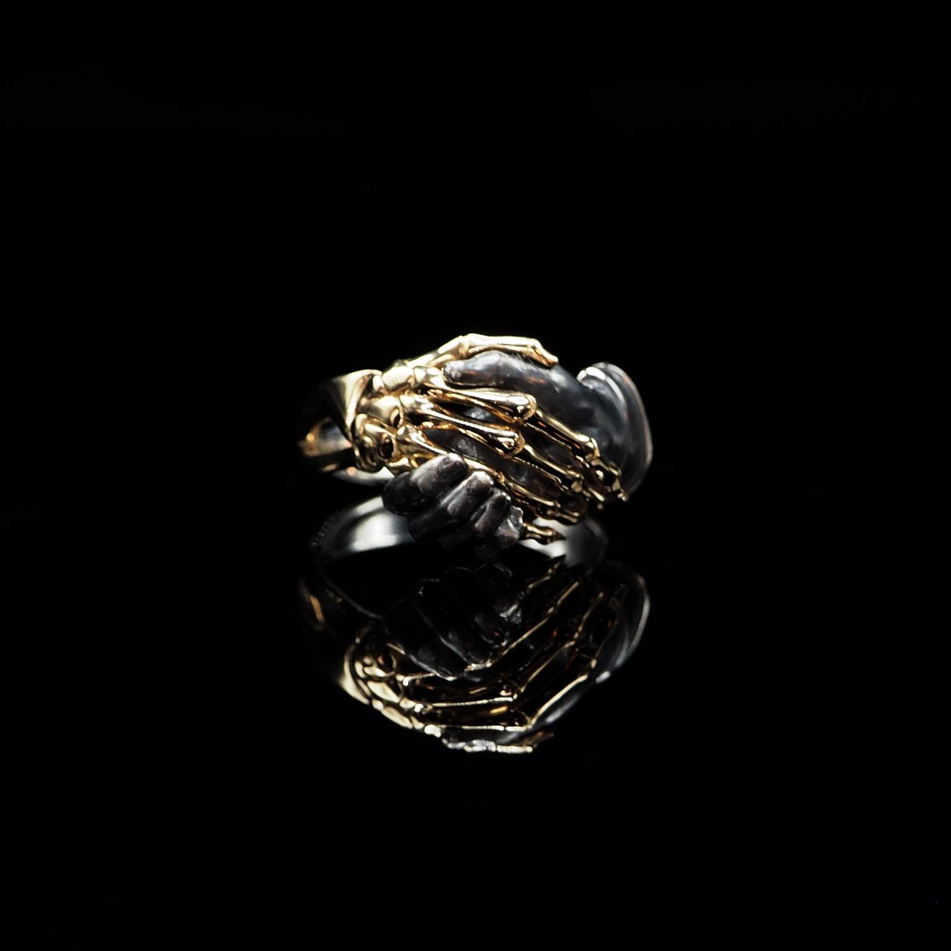 Gothic Totenkopf Hand Sterling Silber Ring Schmuck Herrenring von NightMelody