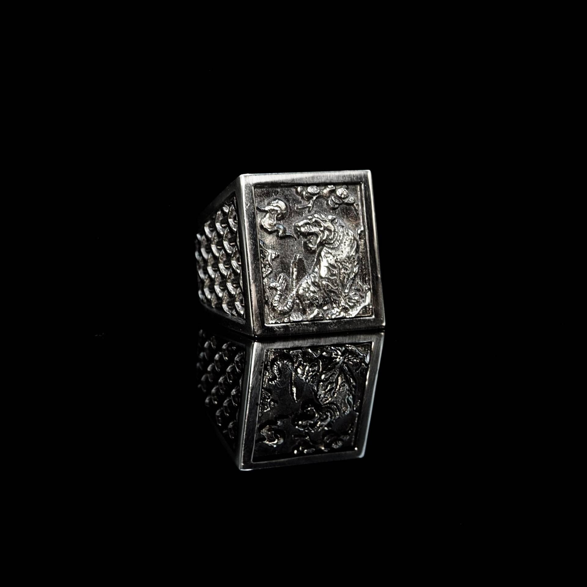 Janpanese Stil Tiger Sterling Silber Ring Silberschmuck Damenring Herrenring Tigerring von NightMelody