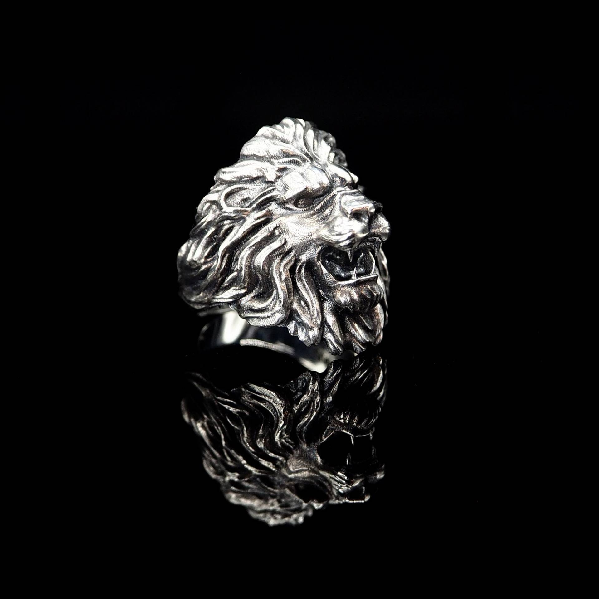 Löwe Sterling Silber Ring Schmuck Herren Gothic Tier von NightMelody