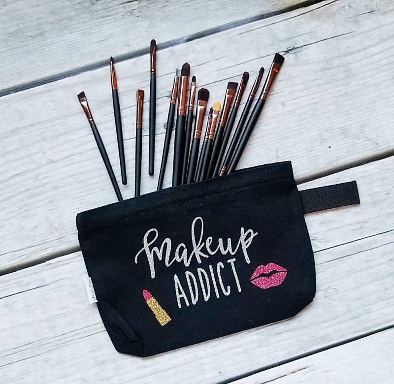 Makeup Tasche, Addict, Große Schminktasche, Liebhaber Geschenk, Personalisierte Makeup Tasche, Addict, Große Schminktasche, Liebhaber Geschenk, Personalisierte von NightOwlsDesignsCo